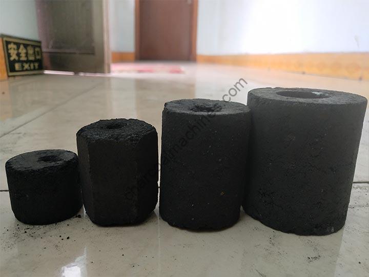 coal briquettes with different sizes