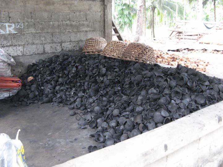 How to make charcoal from coconut shell ?