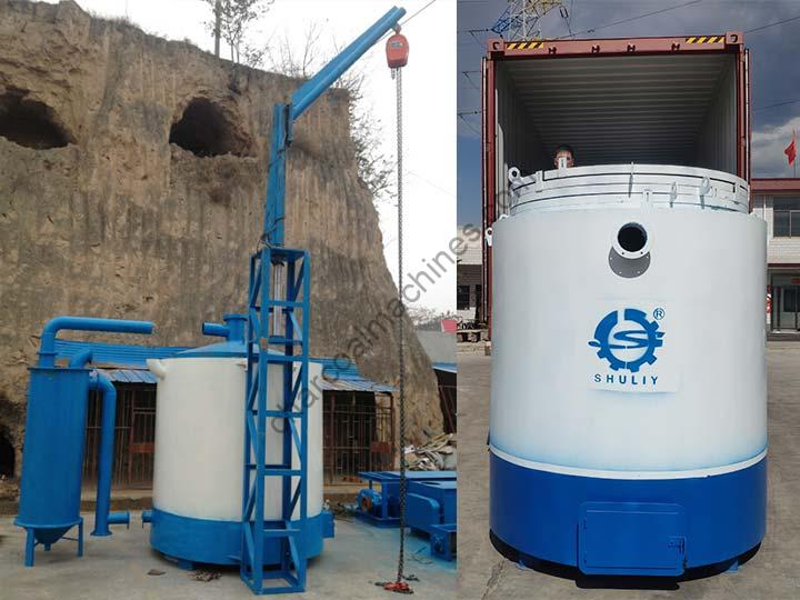 airflow carbonization furnace with hanging device