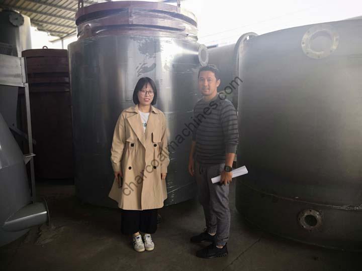 Philippine customer visiting for charcoal machines