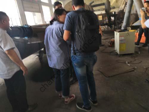Customers In Charcoal Making Machine Testing