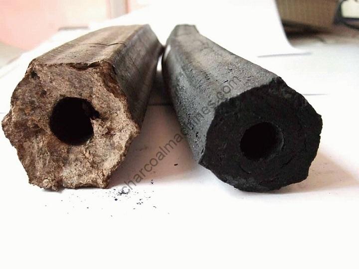 briquetas de carbón cuadrangulares