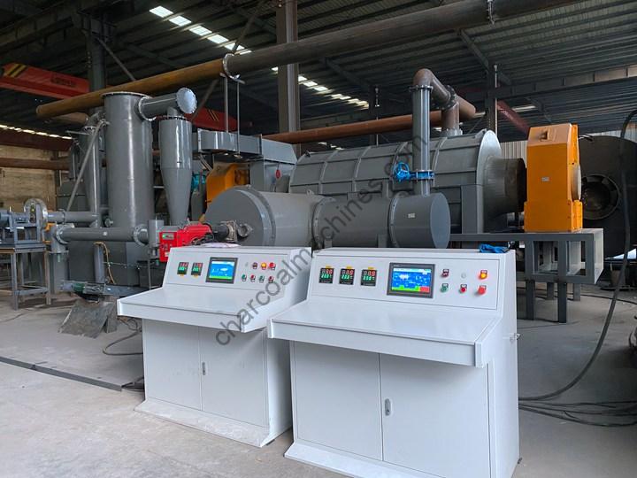 continuous rice hull charcoal making machine