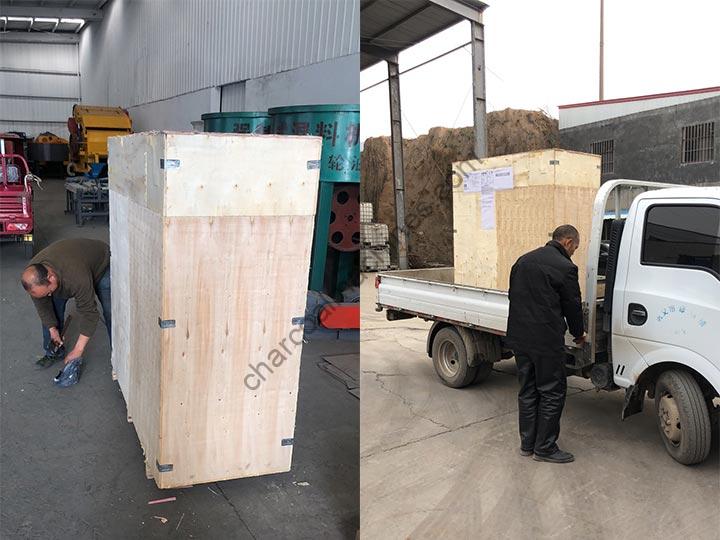 packing and shipping of sawdust briquette machine to Germany