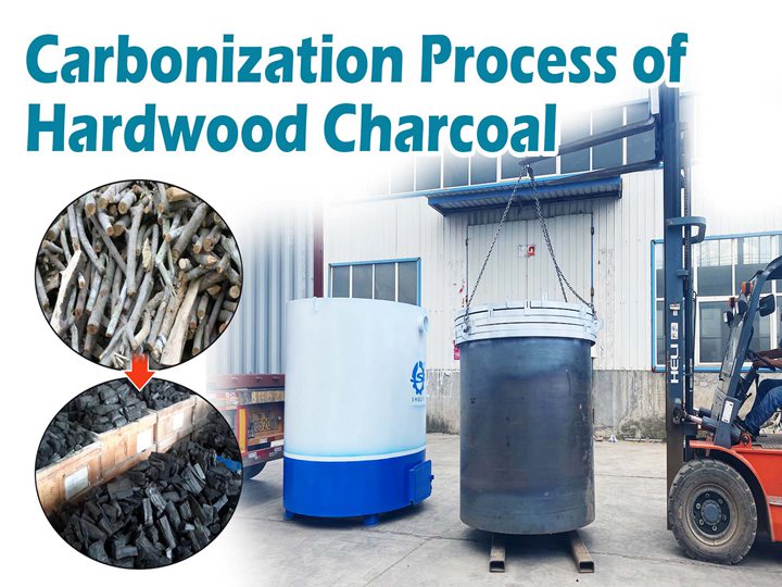 hardwood charcoal carbonization process