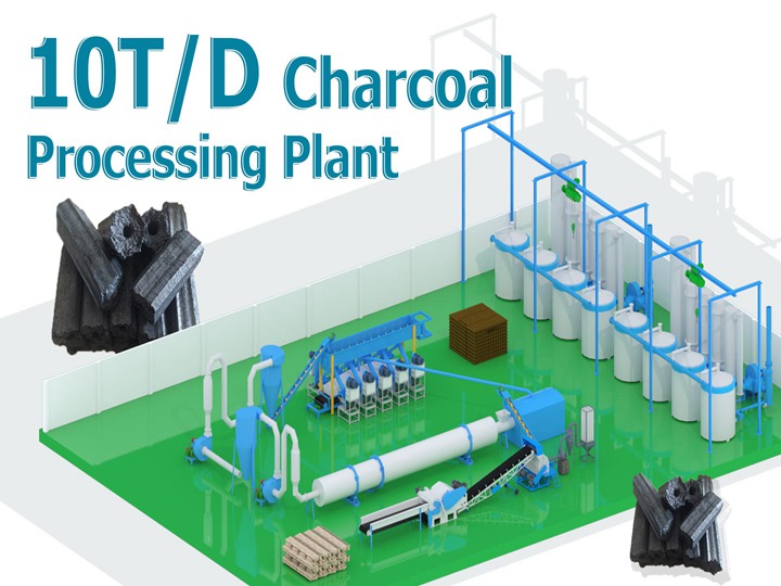 Hexagonal Charcoal Processing Plant